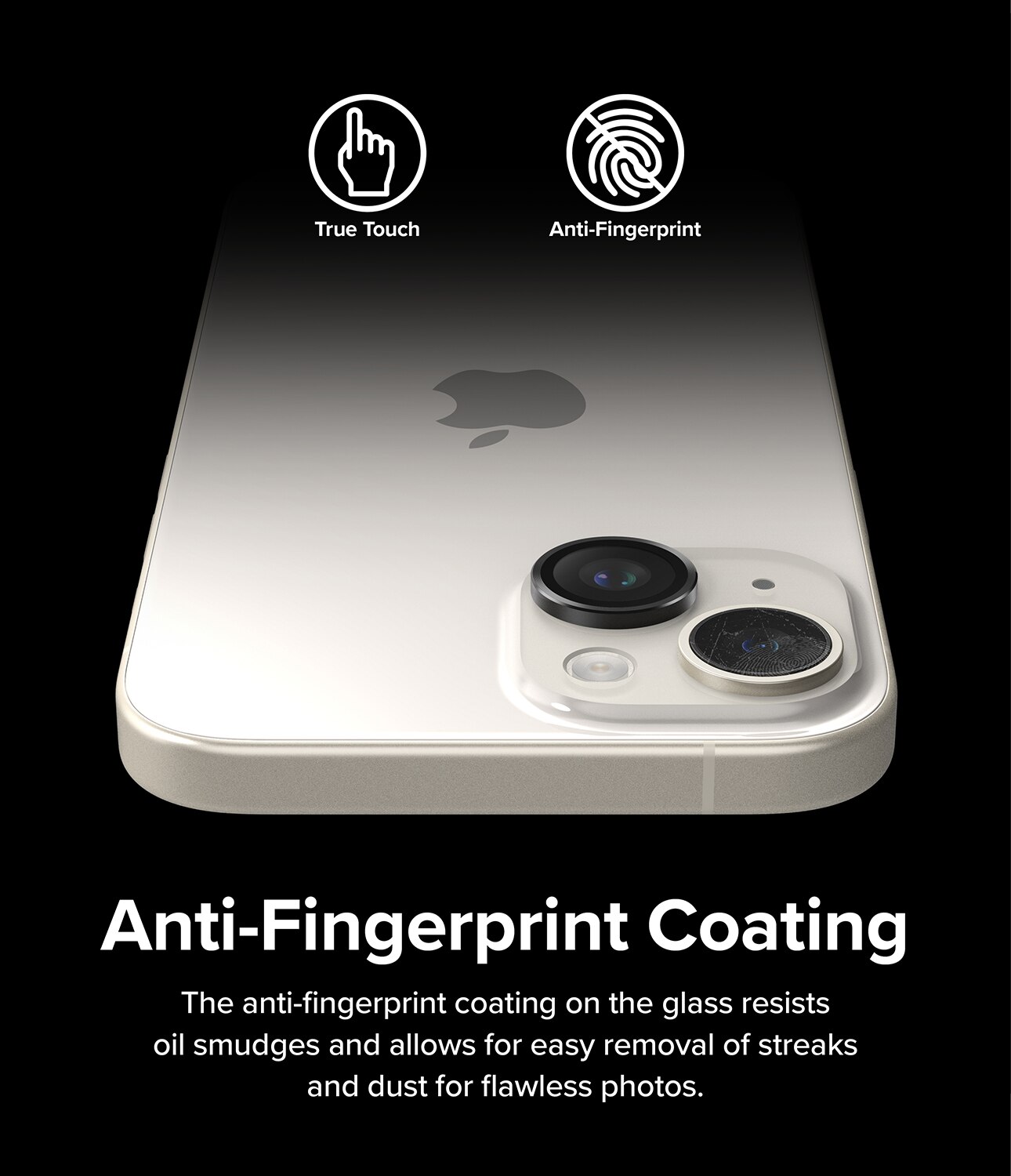 Camera Lens Frame Glass iPhone 15 Plus Noir