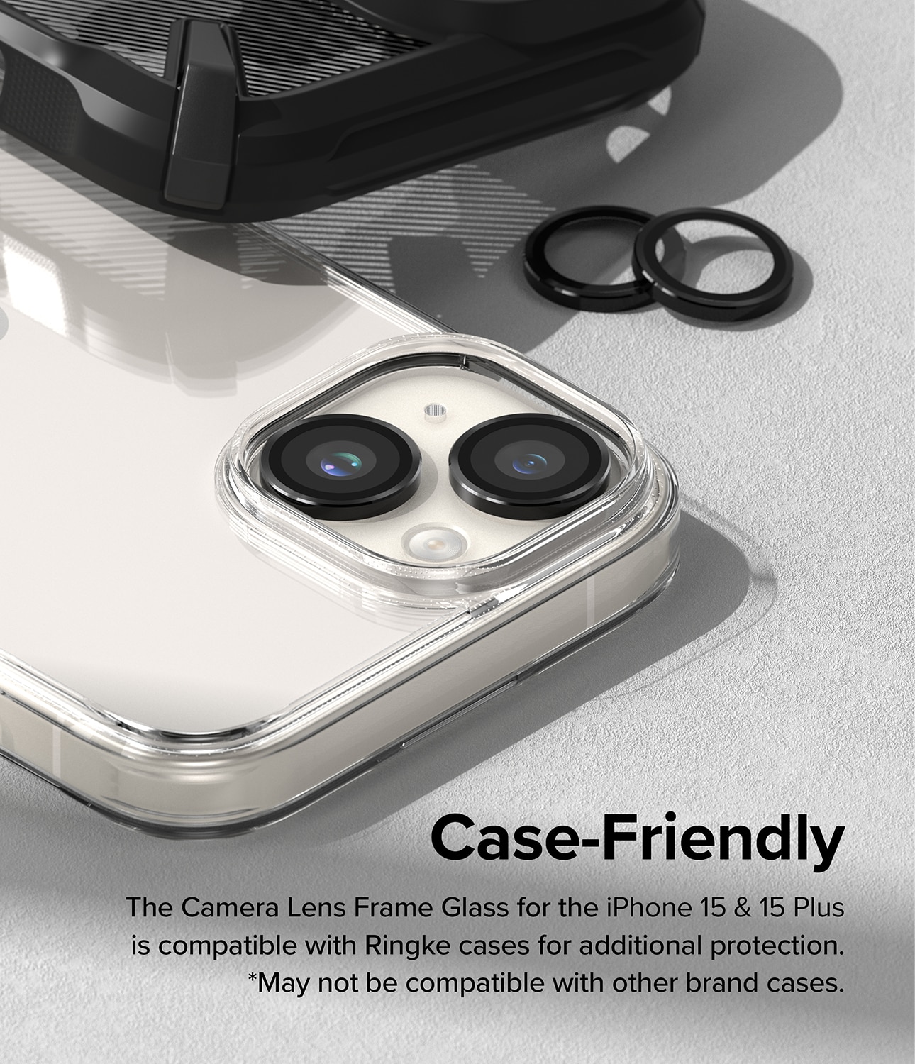 Camera Lens Frame Glass iPhone 15 Plus Noir
