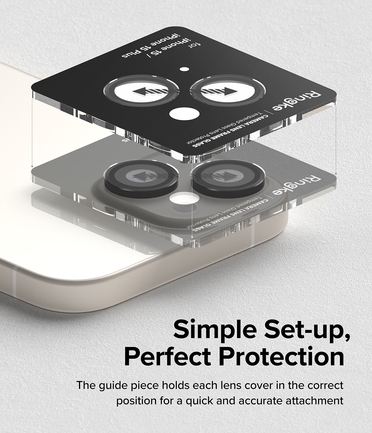 Camera Lens Frame Glass iPhone 15 Plus Noir