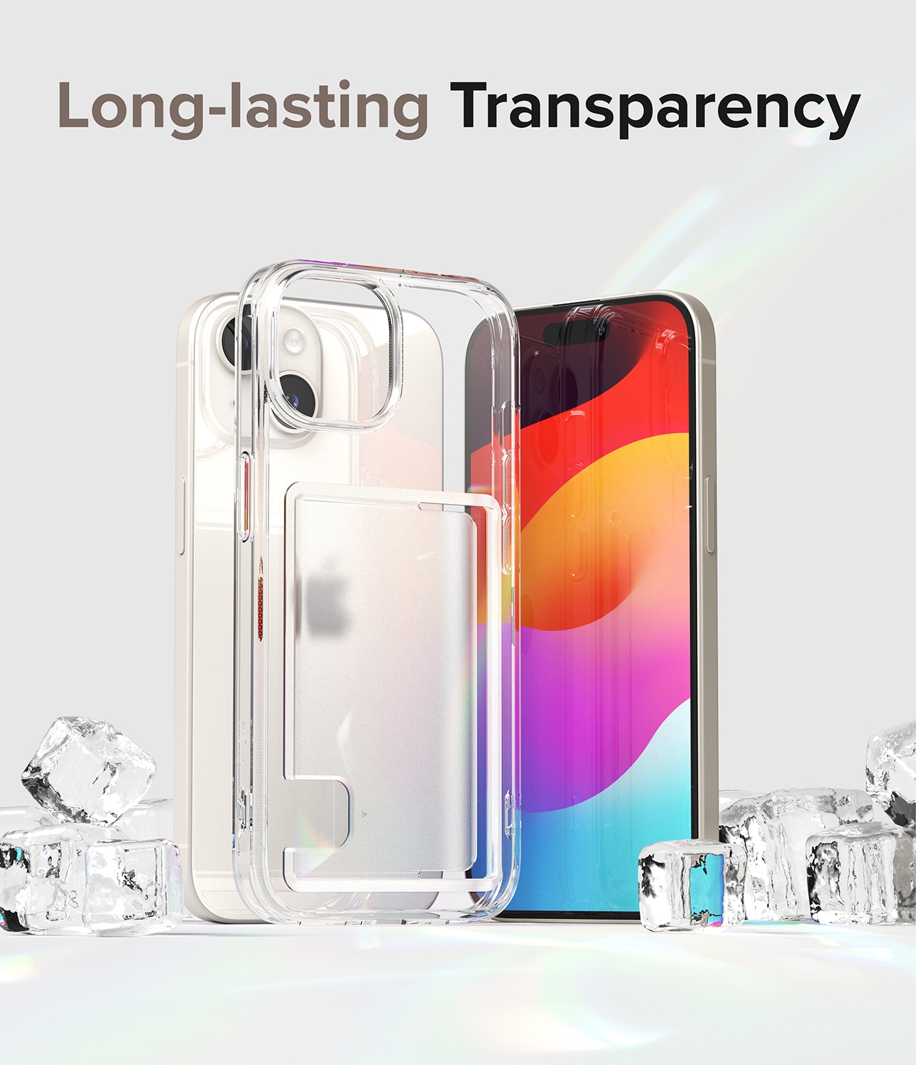 Coque Fusion Card iPhone 15, transparent