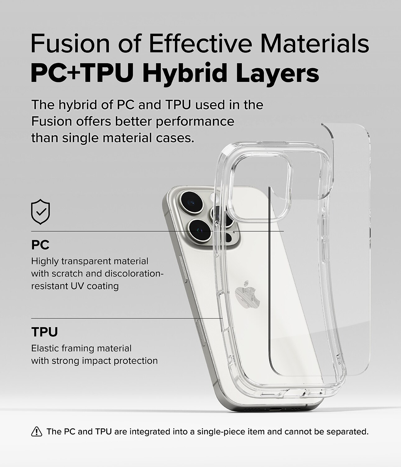 Coque Fusion iPhone 16 Pro, Transparent