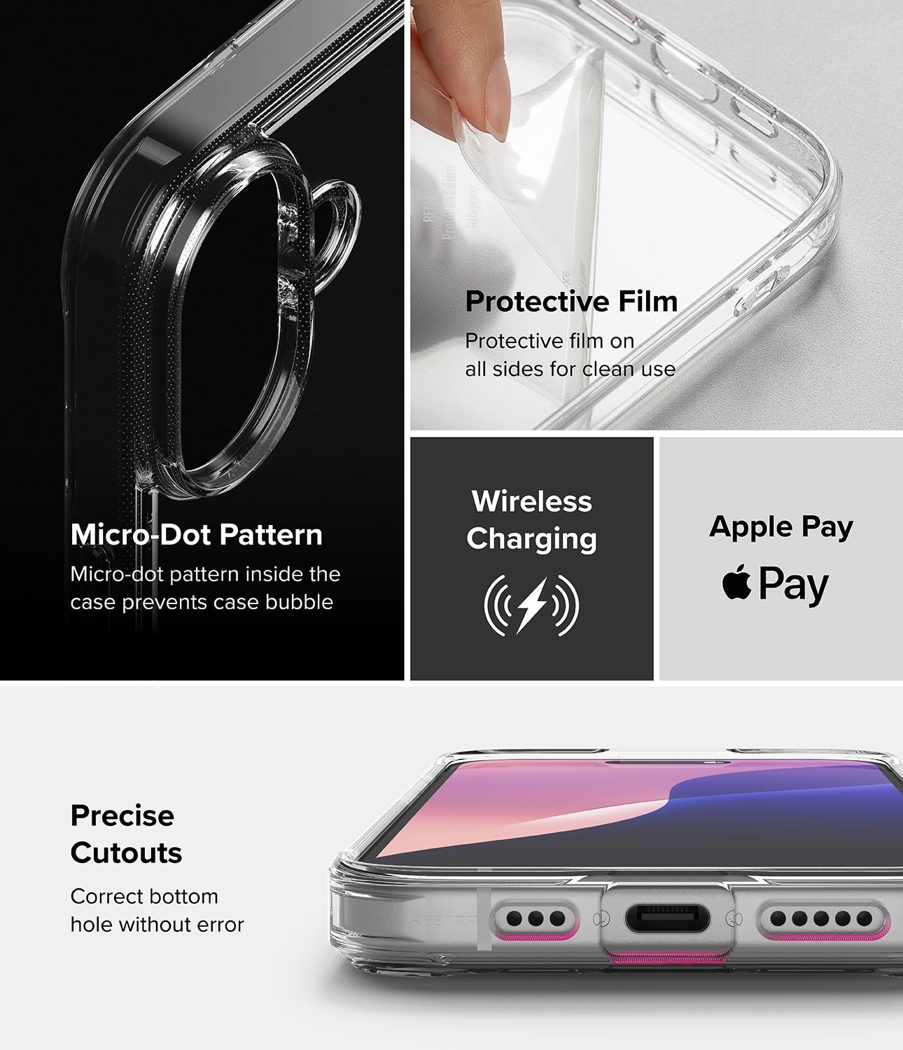 Coque Fusion iPhone 16, Transparent