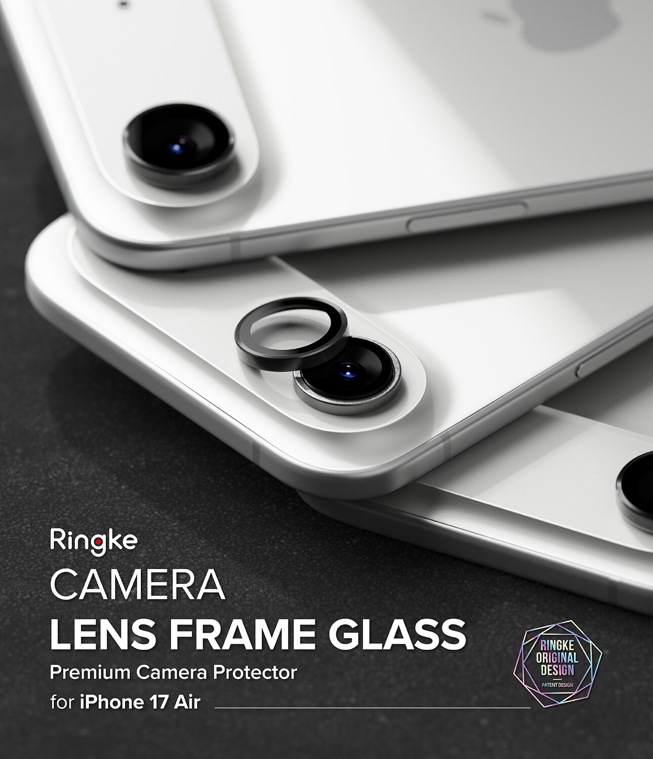 Camera Lens Frame Glass (2 pièces) iPhone 17 Air Black