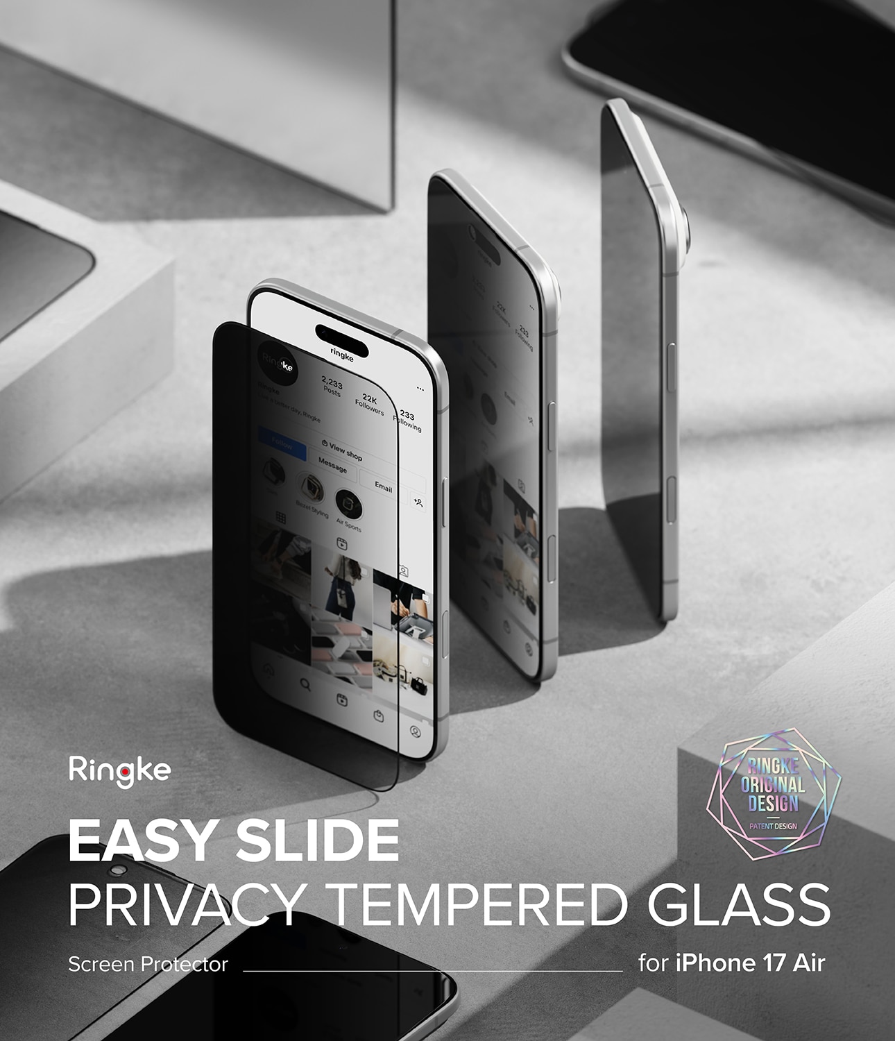 Easy Slide Privacy Glass (2 pièces) iPhone 17 Air