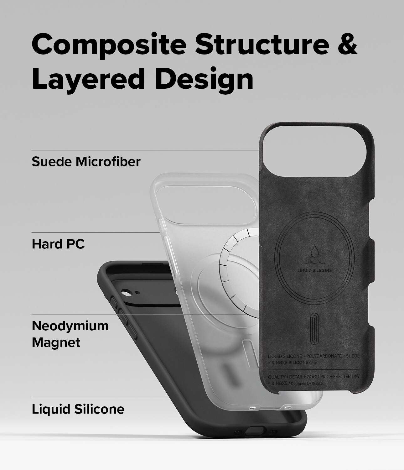 Silicone Magnetic Coque iPhone 17 Air Black