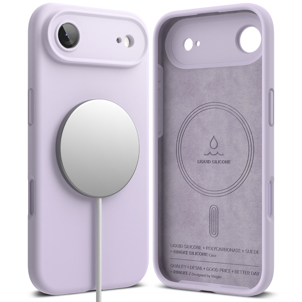 Silicone Magnetic Coque iPhone 17 Air Light Purple