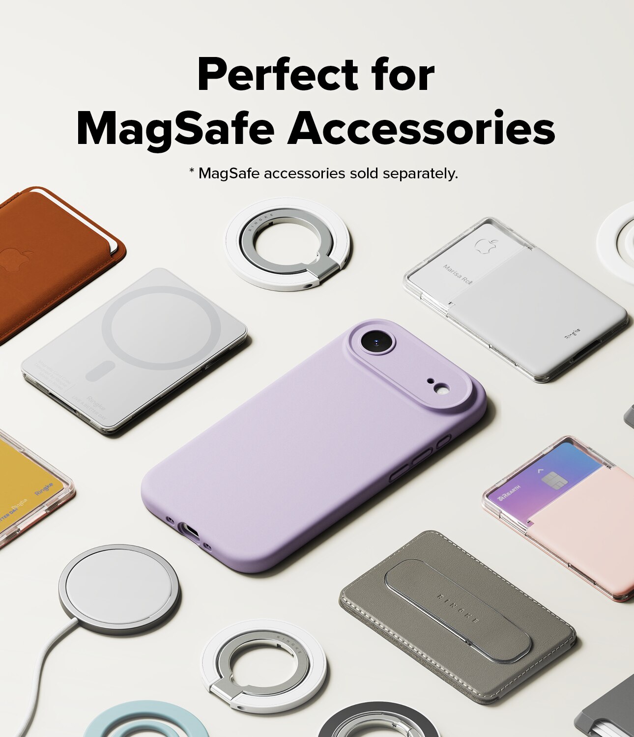 Silicone Magnetic Coque iPhone 17 Air Light Purple