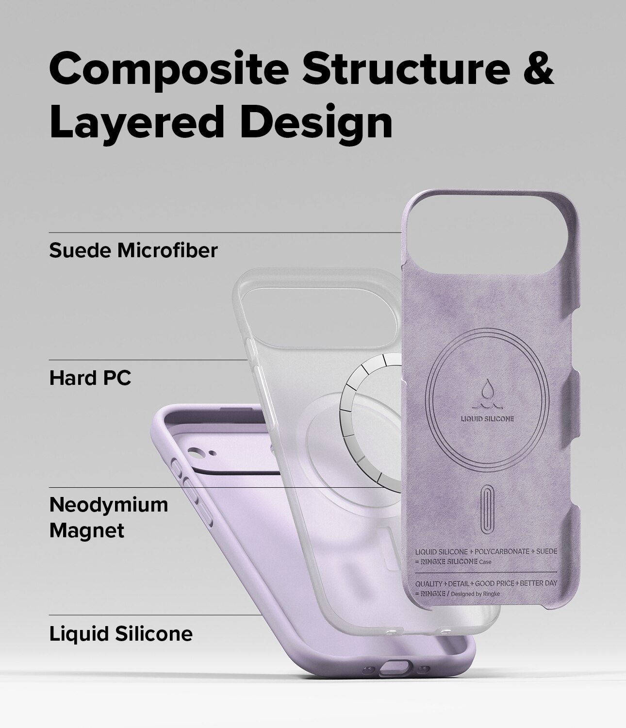 Silicone Magnetic Coque iPhone 17 Air Light Purple