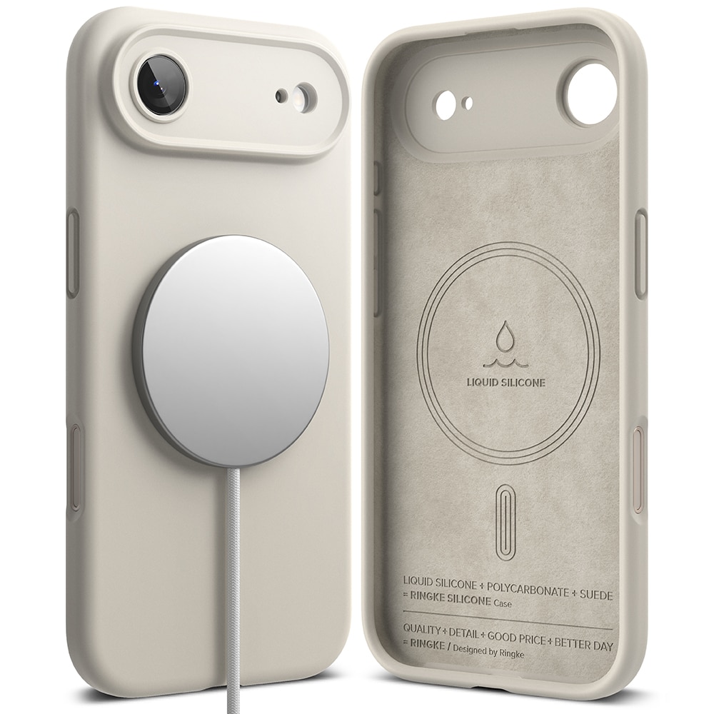 Silicone Magnetic Coque iPhone 17 Air Stone