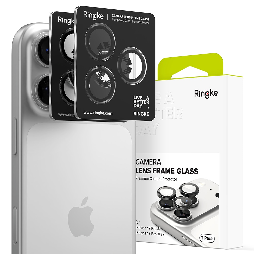 Camera Lens Frame Glass (2 pièces) iPhone 17 Pro Max Black