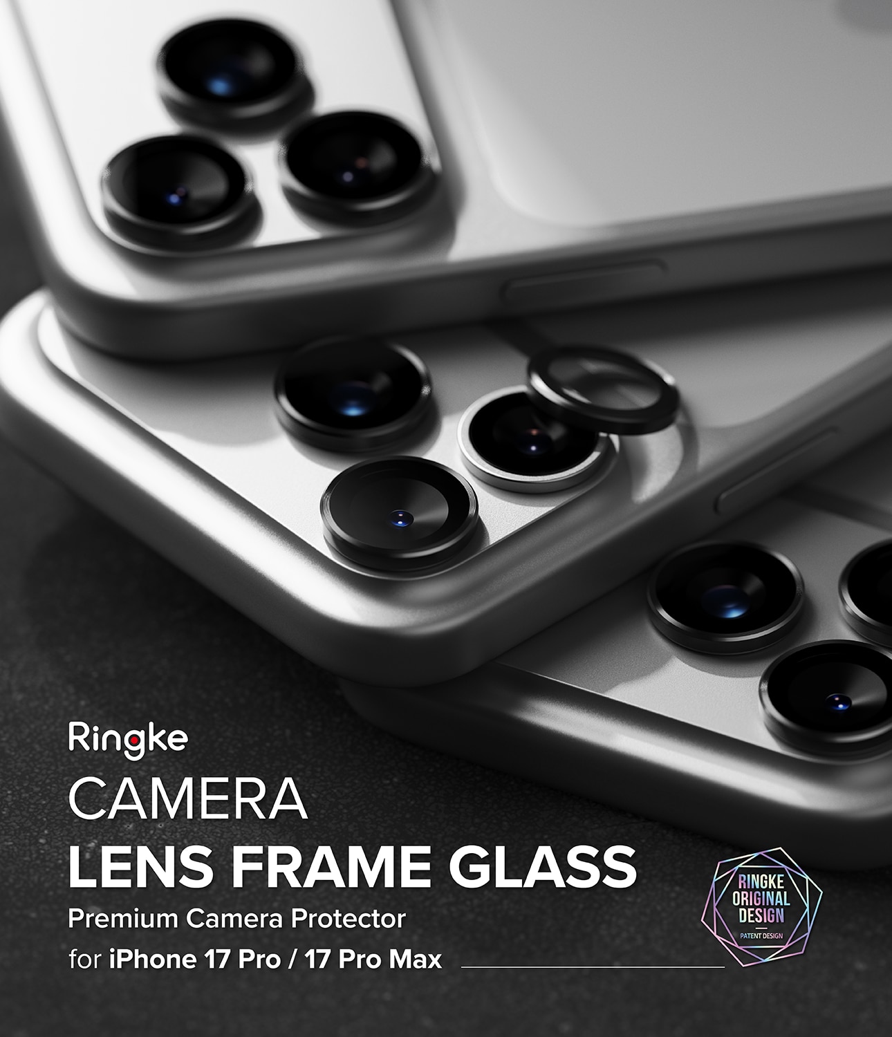 Camera Lens Frame Glass (2 pièces) iPhone 17 Pro Black