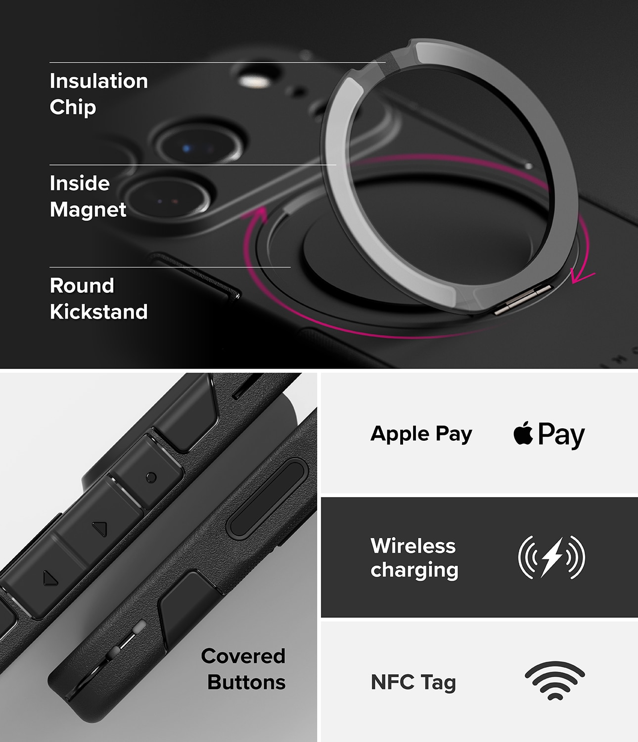 Alles Magnetic Coque iPhone 17 Pro, Noir