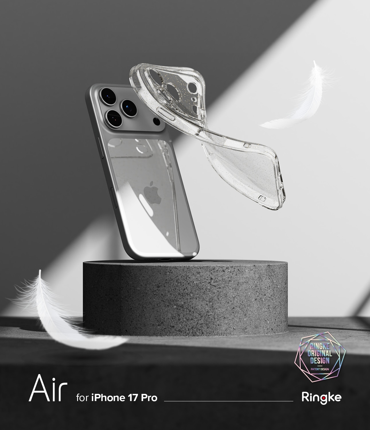 Coque Air iPhone 17 Pro Glitter Clear