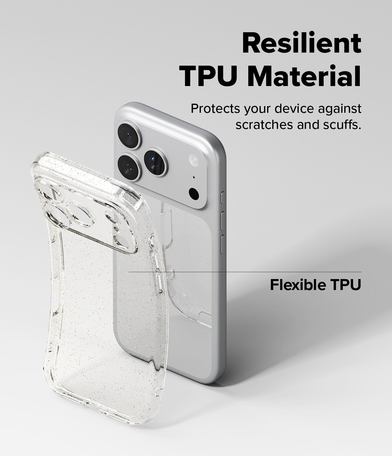 Coque Air iPhone 17 Pro Max Glitter Clear