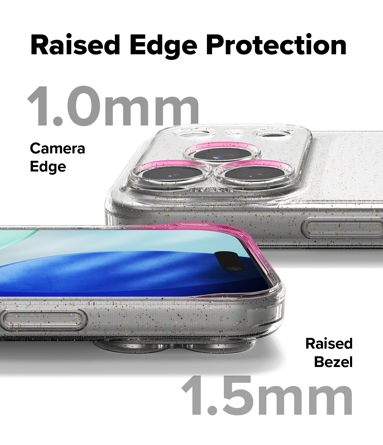 Coque Air iPhone 17 Pro Max Glitter Clear