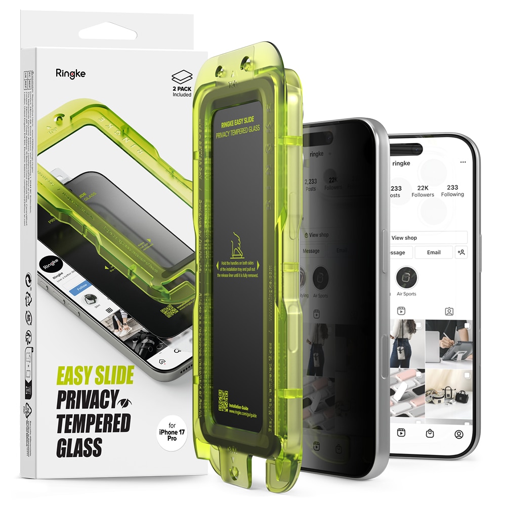 Easy Slide Privacy Glass (2 pièces) iPhone 17 Pro Max