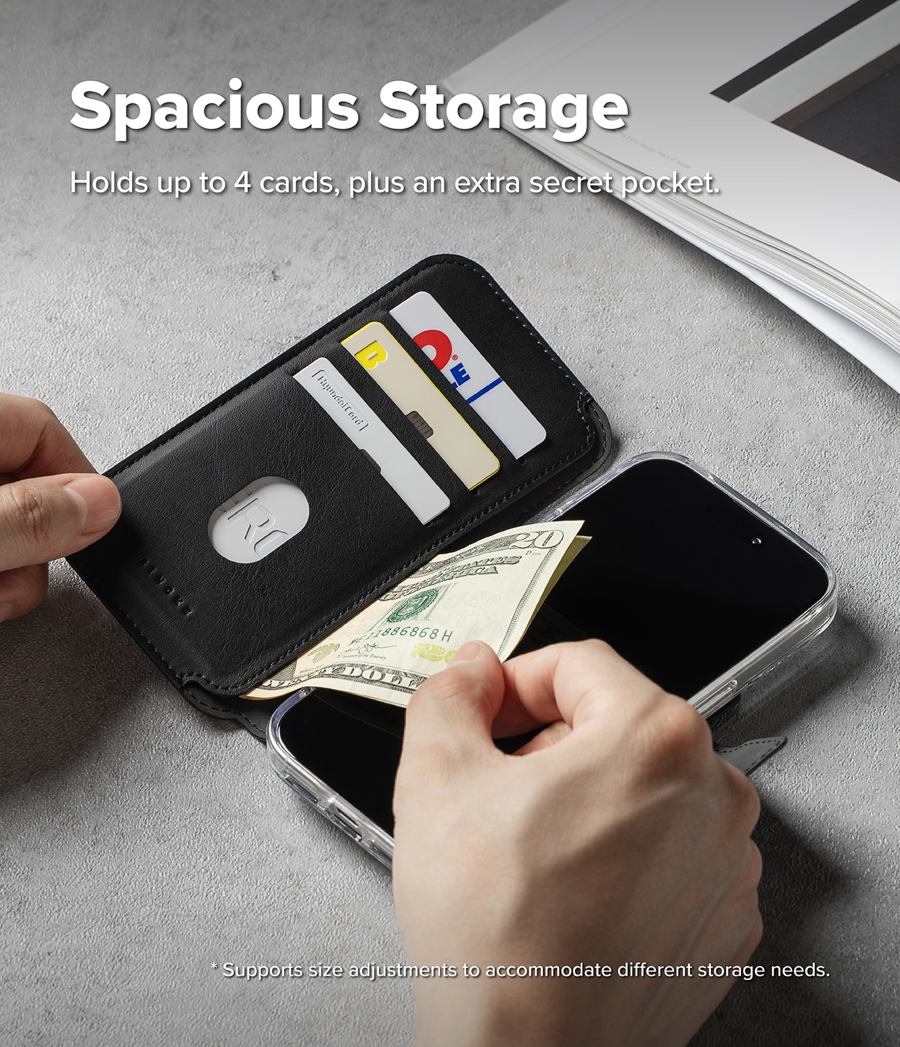 Folio Grip Wallet Magnetic iPhone 17 Pro Black