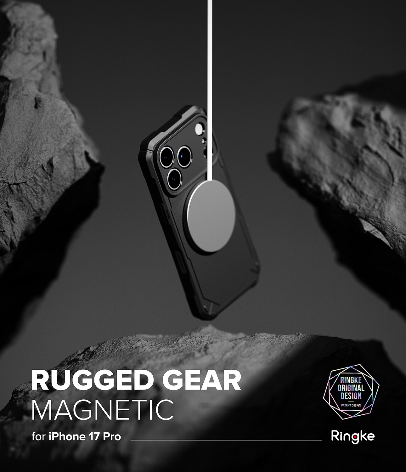 Rugged Gear Magnetic Coque iPhone 17 Pro Black