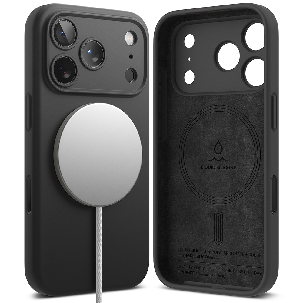 Silicone Magnetic Coque iPhone 17 Pro Max Black