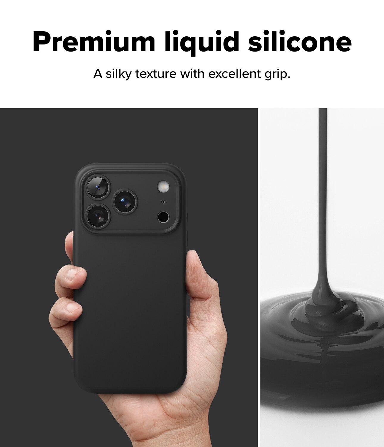 Silicone Magnetic Coque iPhone 17 Pro Black