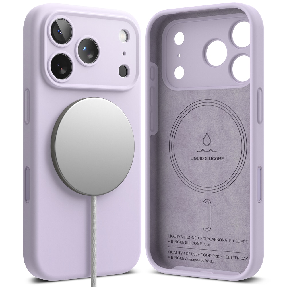 Silicone Magnetic Coque iPhone 17 Pro Max Light Purple