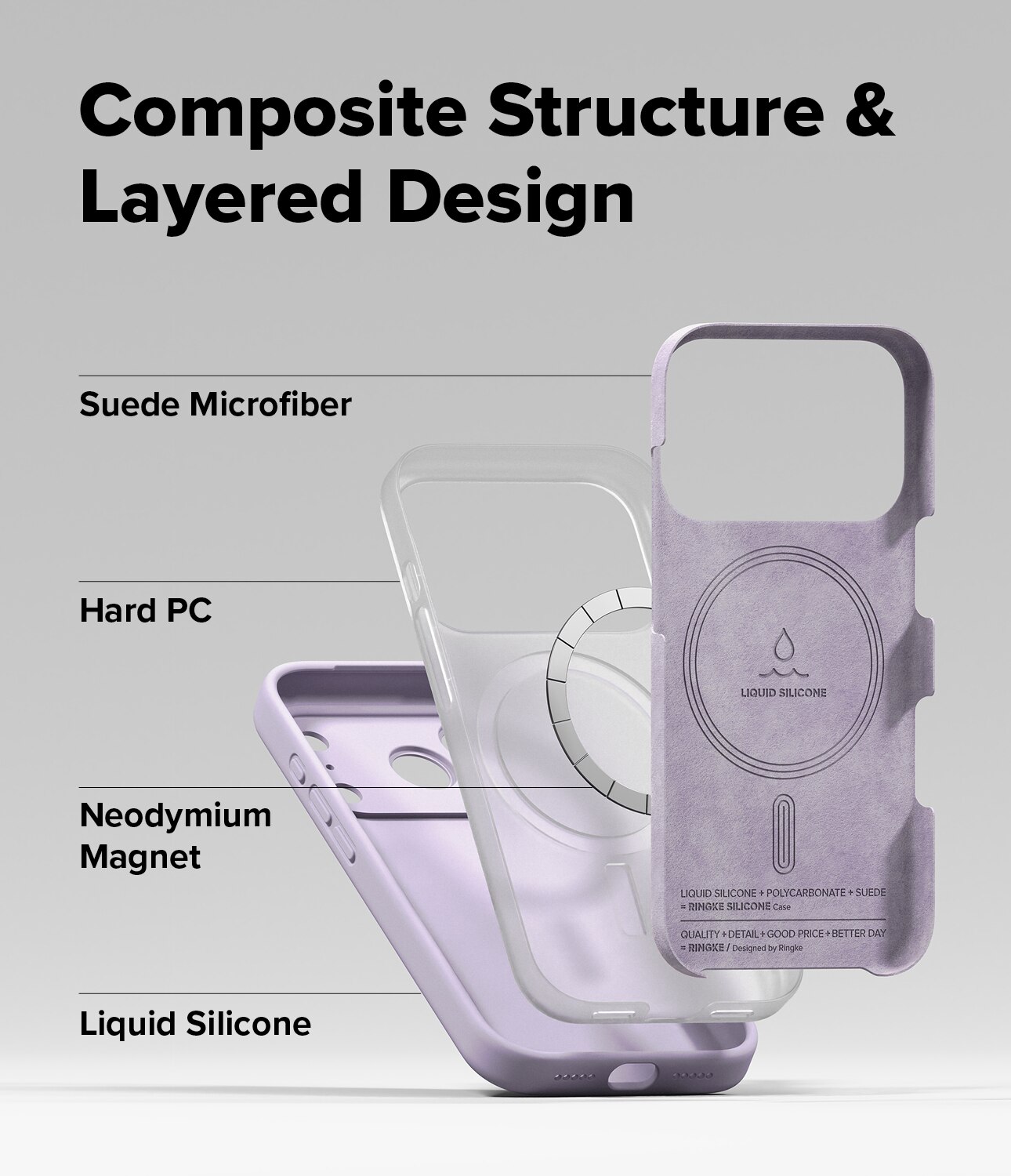 Silicone Magnetic Coque iPhone 17 Pro Light Purple