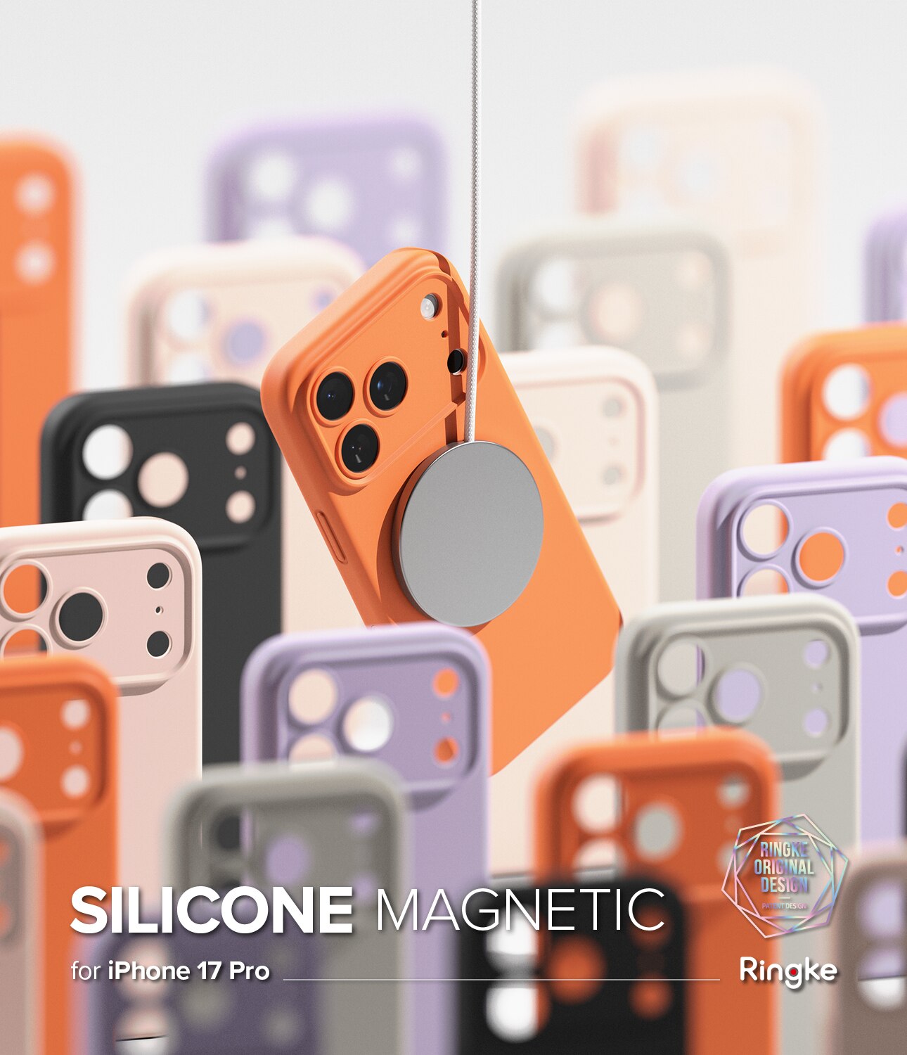 Silicone Magnetic Coque iPhone 17 Pro Pink Sand