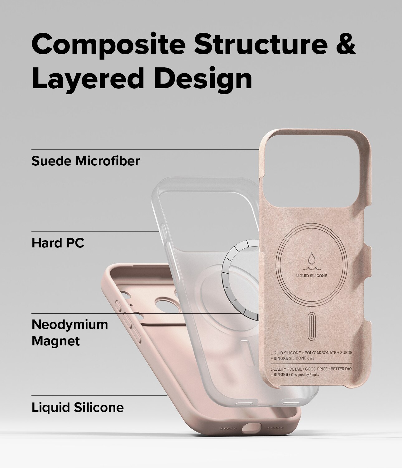 Silicone Magnetic Coque iPhone 17 Pro Pink Sand