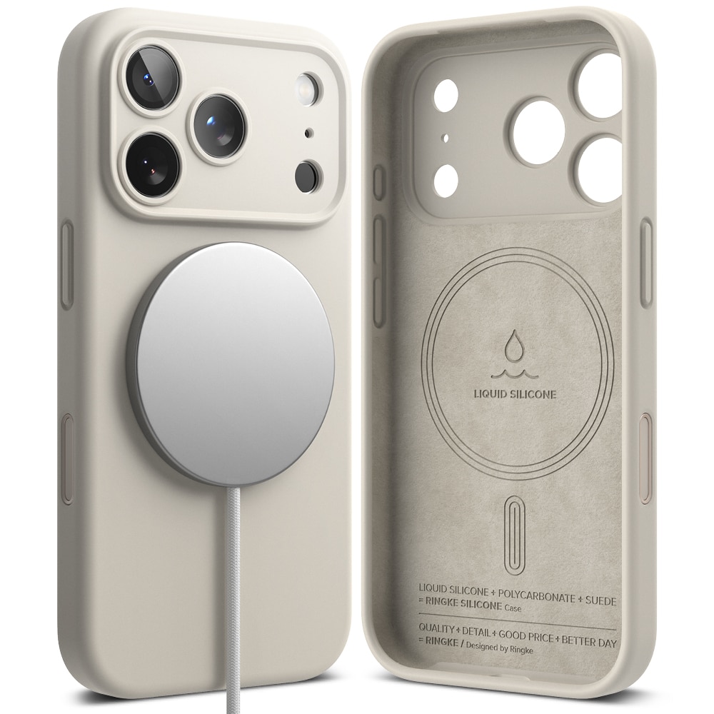 Silicone Magnetic Coque iPhone 17 Pro Max Stone