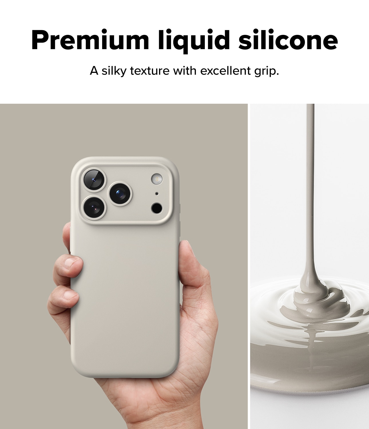 Silicone Magnetic Coque iPhone 17 Pro Stone