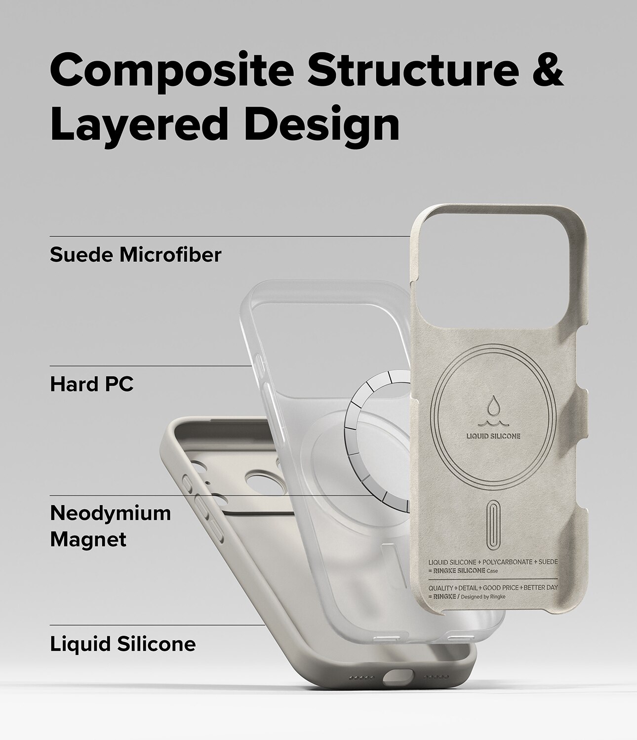 Silicone Magnetic Coque iPhone 17 Pro Stone