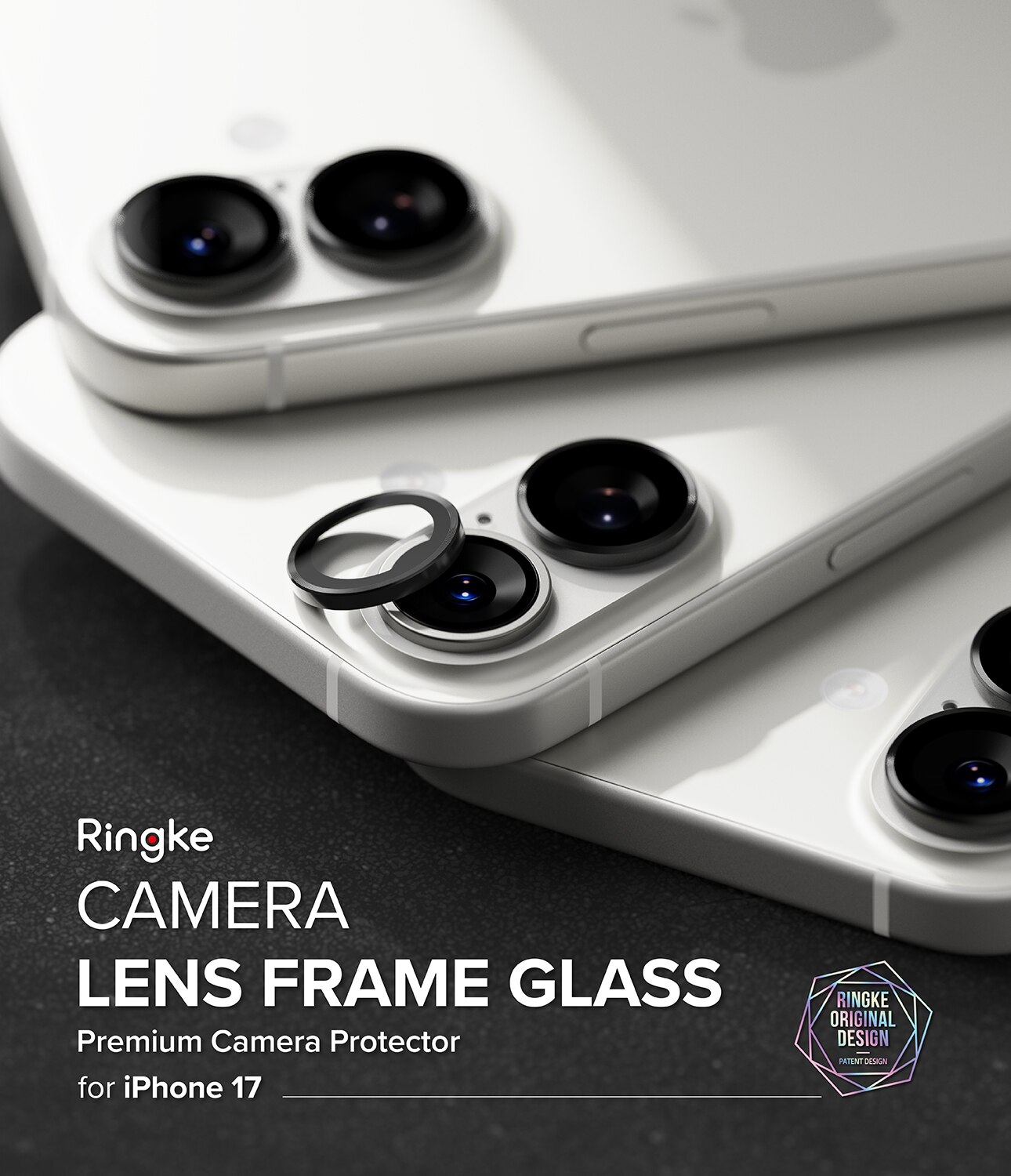 Camera Lens Frame Glass (2 pièces) iPhone 17 Black