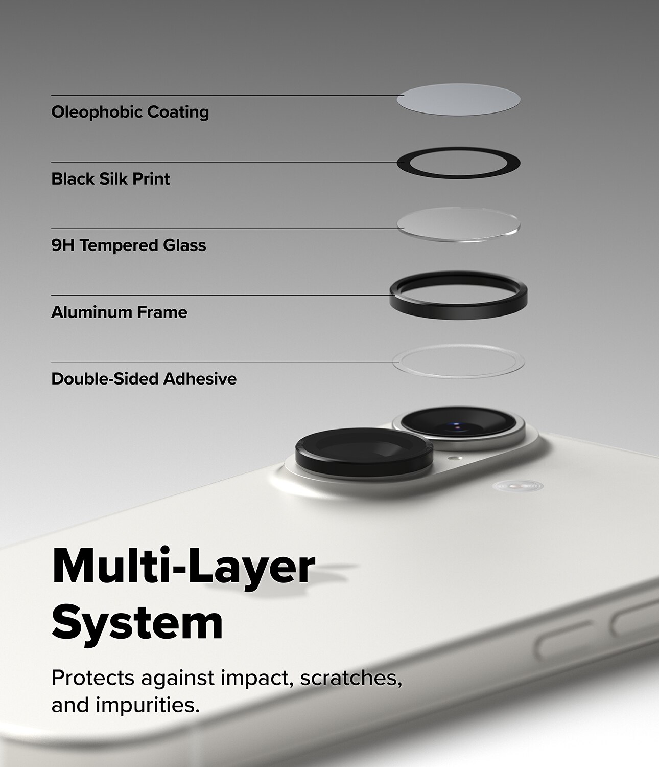 Camera Lens Frame Glass (2 pièces) iPhone 17 Black