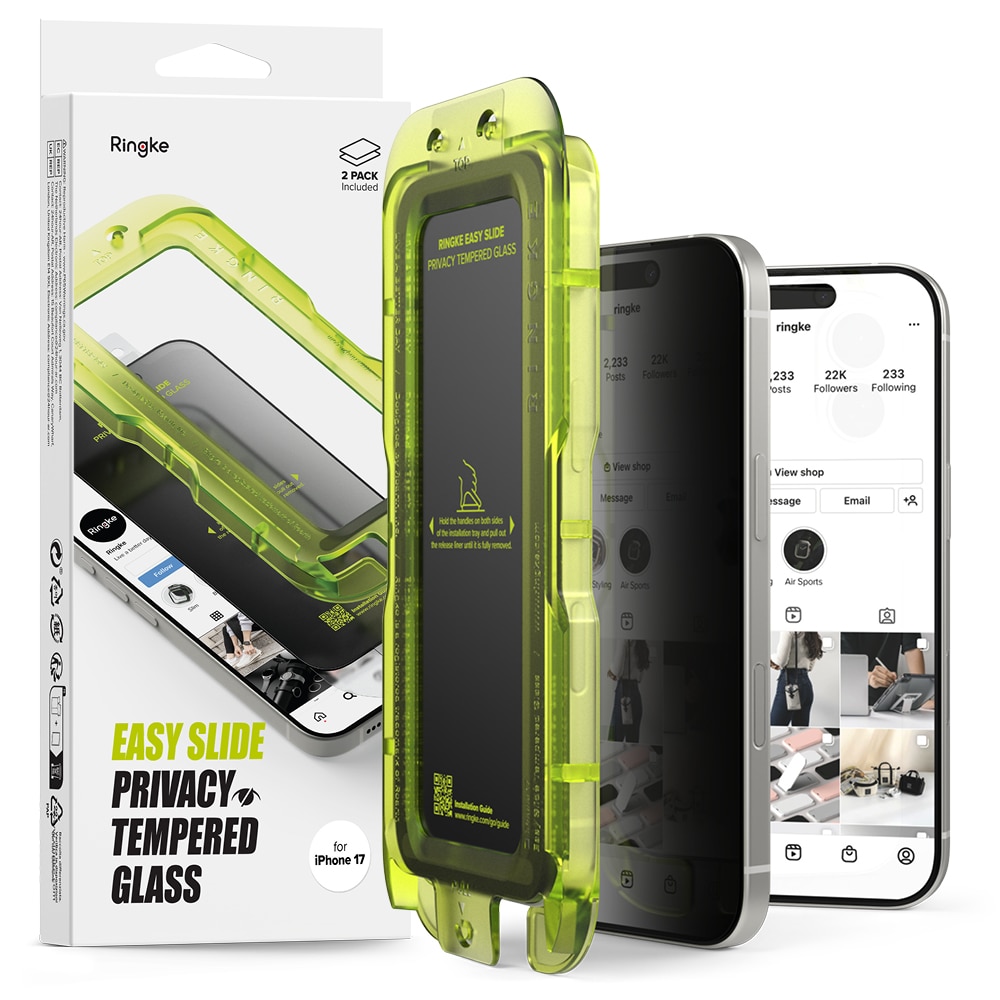 Easy Slide Privacy Glass (2 pièces) iPhone 17