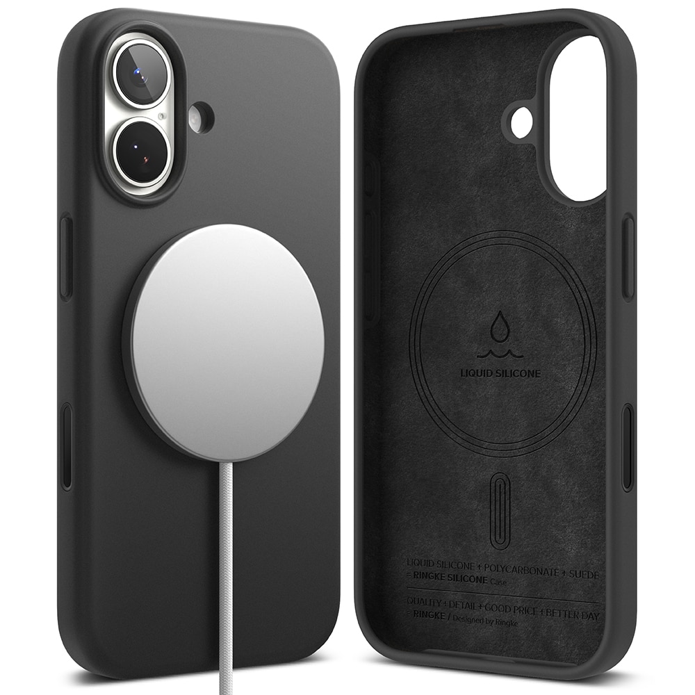Silicone Magnetic Coque iPhone 17 Black
