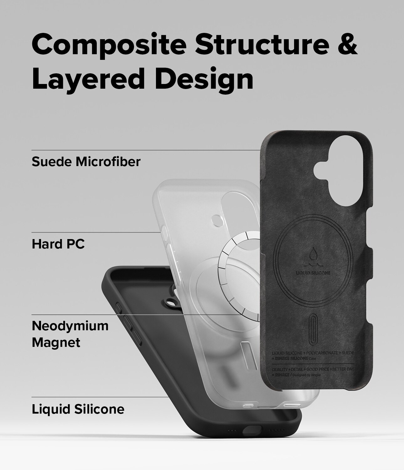 Silicone Magnetic Coque iPhone 17 Black