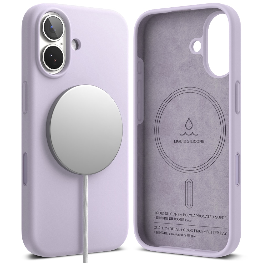 Silicone Magnetic Coque iPhone 17 Light Purple