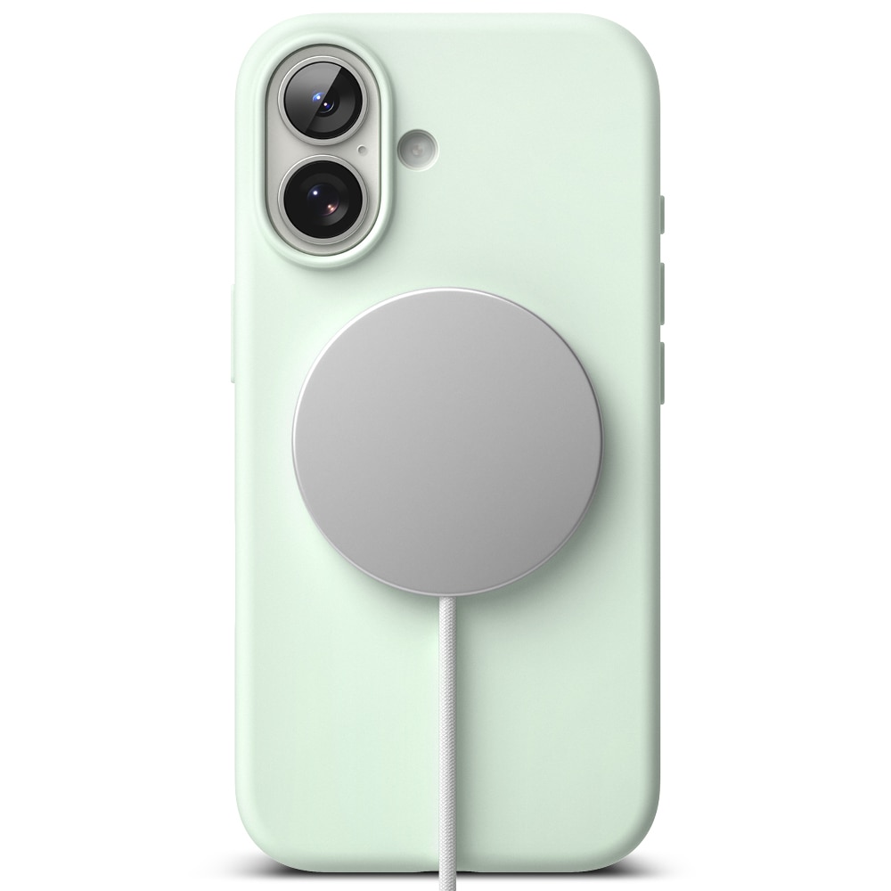 Silicone Magnetic Coque iPhone 17 Soft Mint