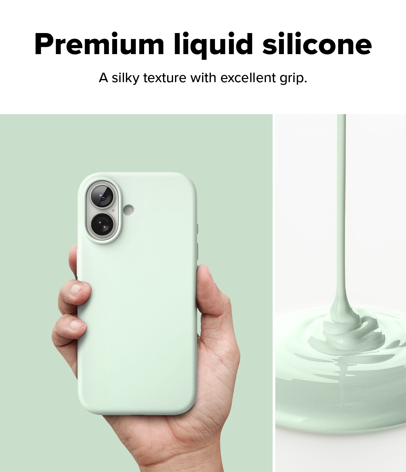 Silicone Magnetic Coque iPhone 17 Soft Mint