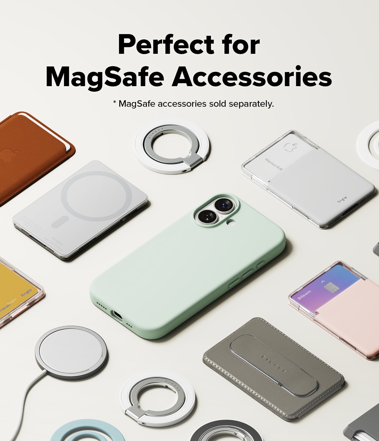 Silicone Magnetic Coque iPhone 17 Soft Mint