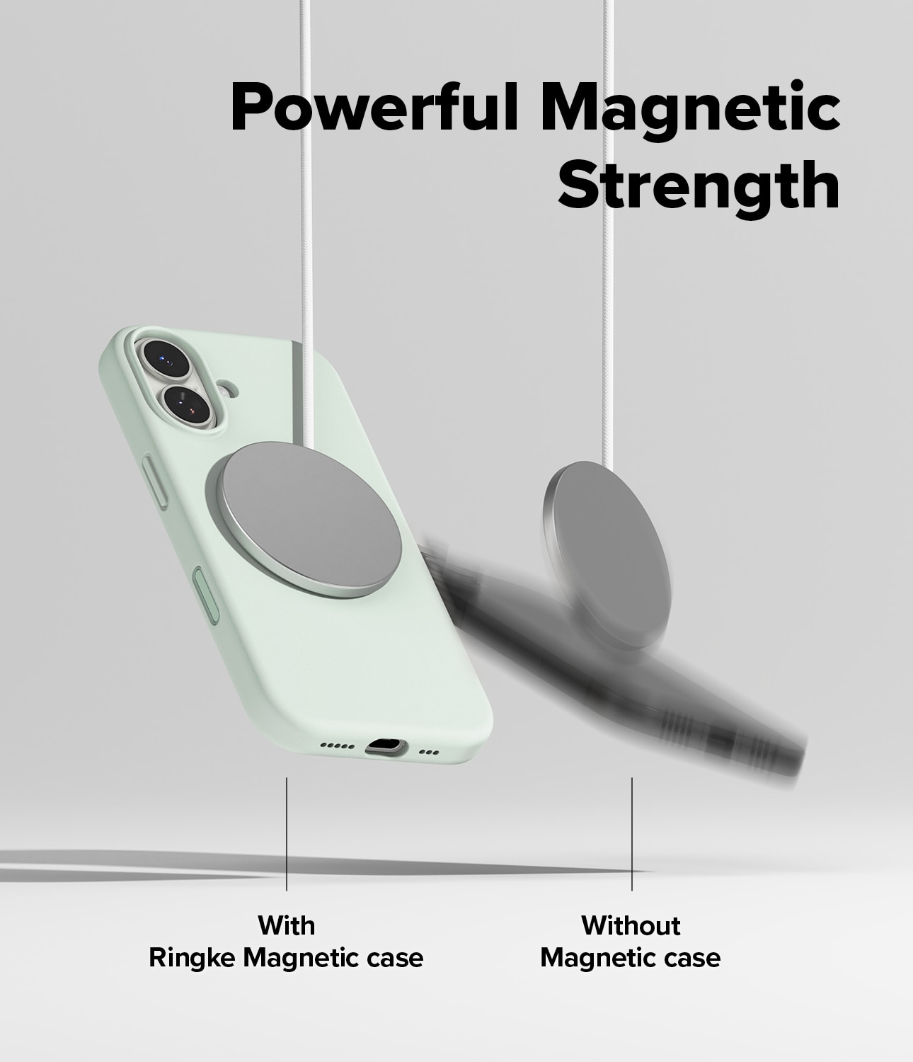 Silicone Magnetic Coque iPhone 17 Soft Mint