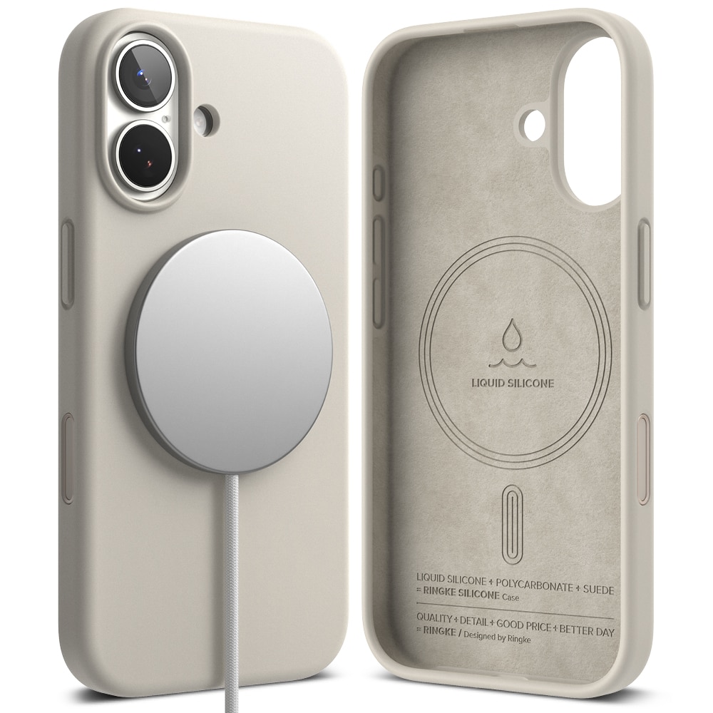Silicone Magnetic Coque iPhone 17 Stone