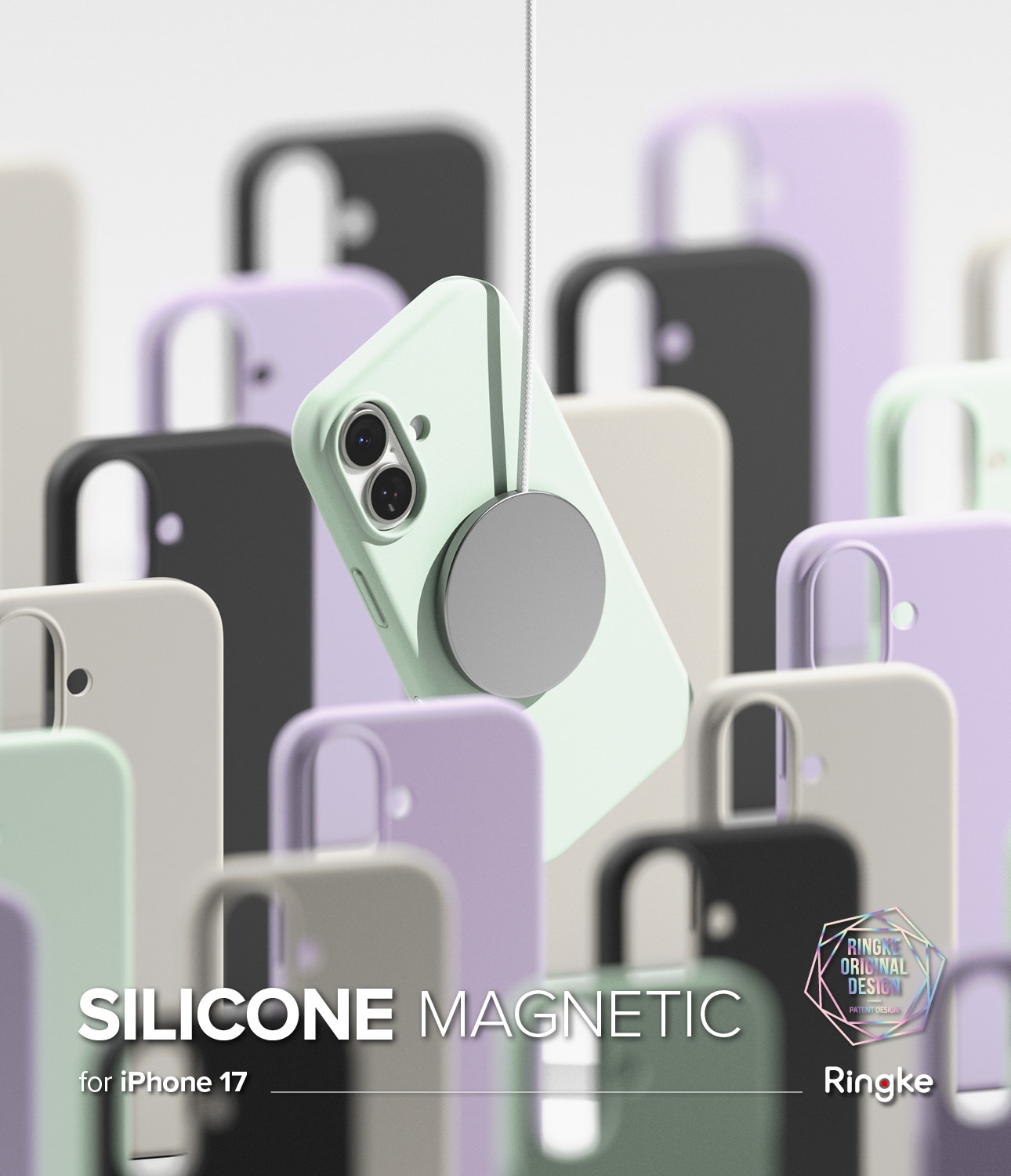 Silicone Magnetic Coque iPhone 17 Stone