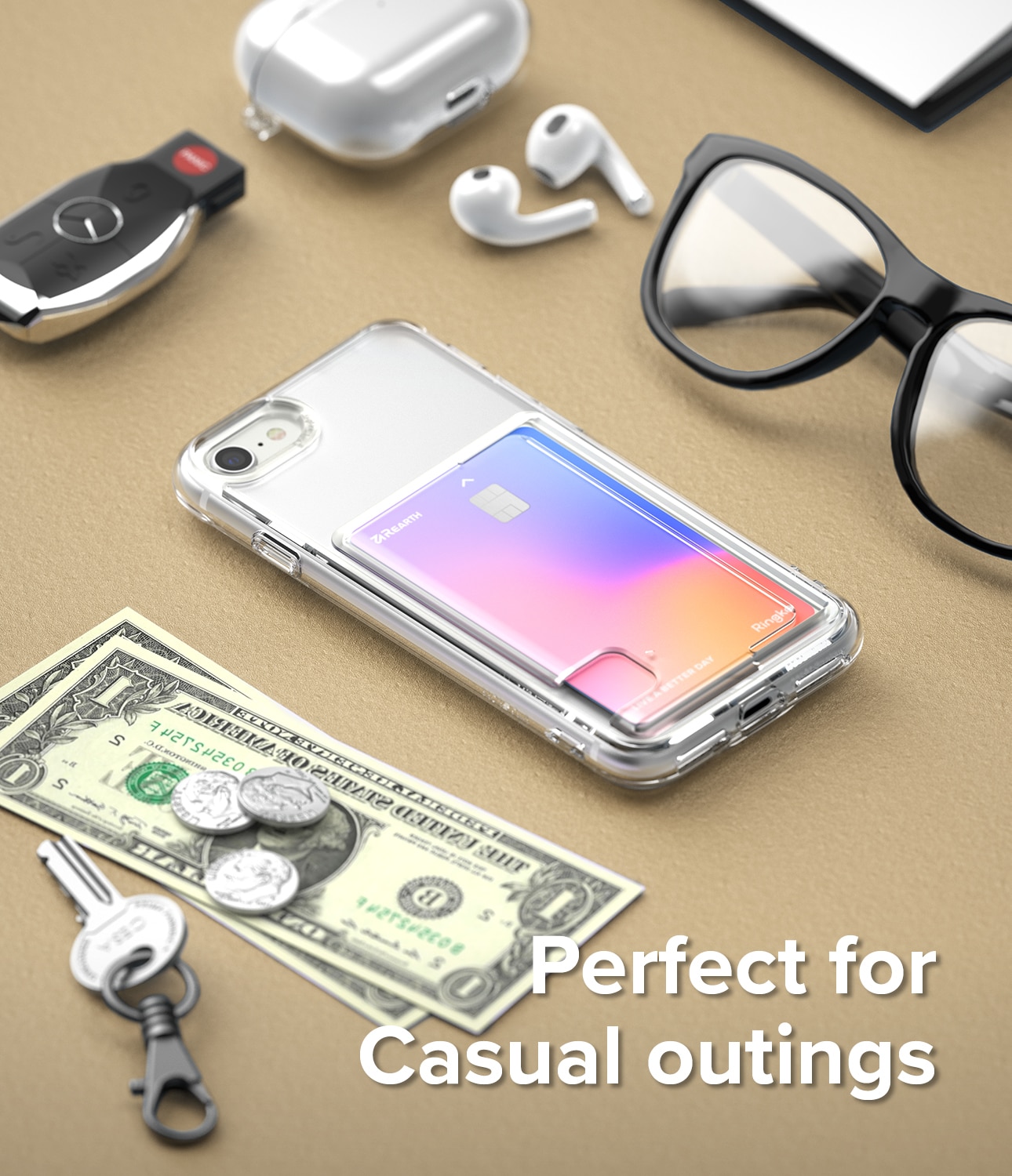 Coque Fusion Card iPhone SE 2020, transparent