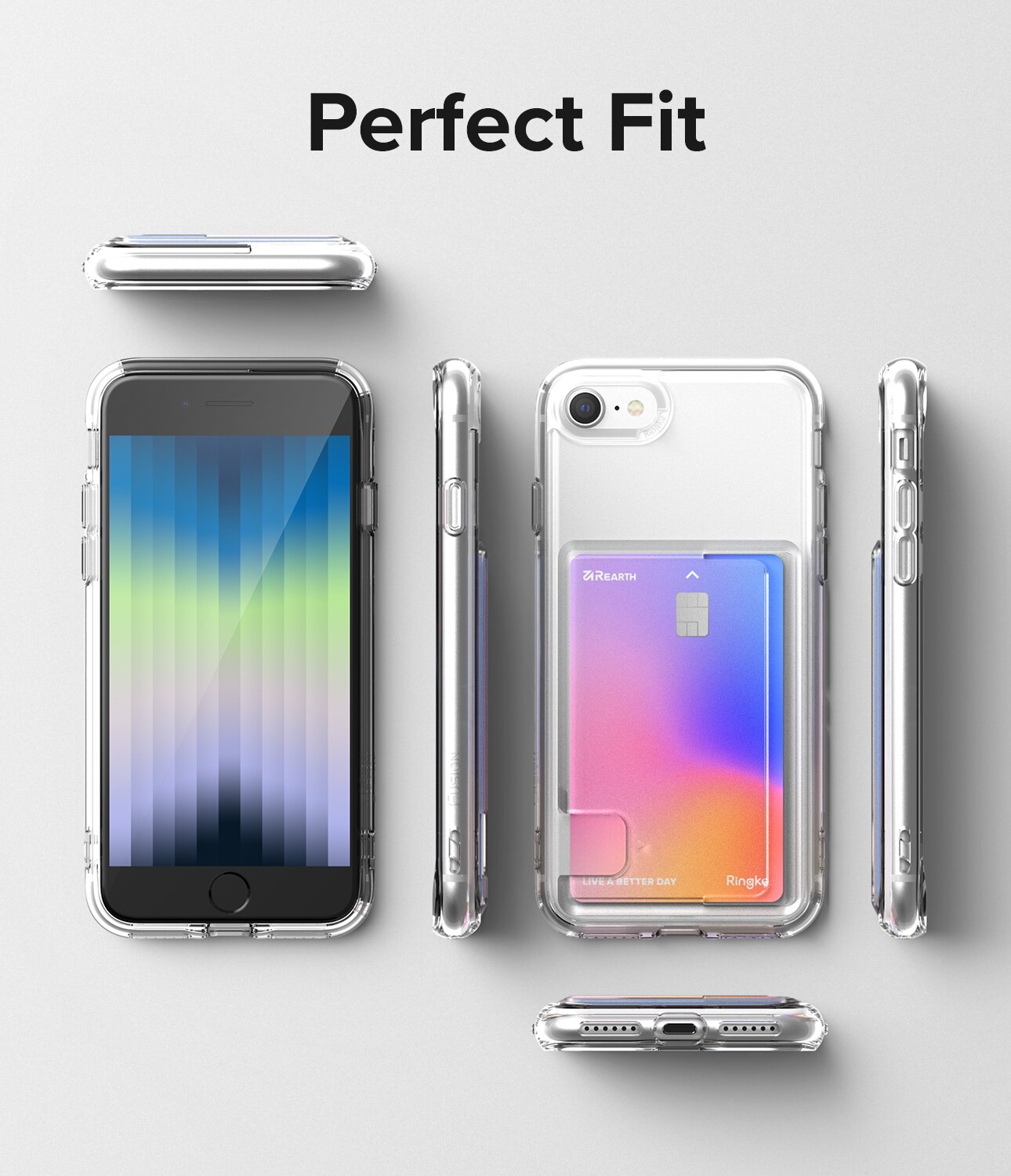 Coque Fusion Card iPhone SE 2020, transparent