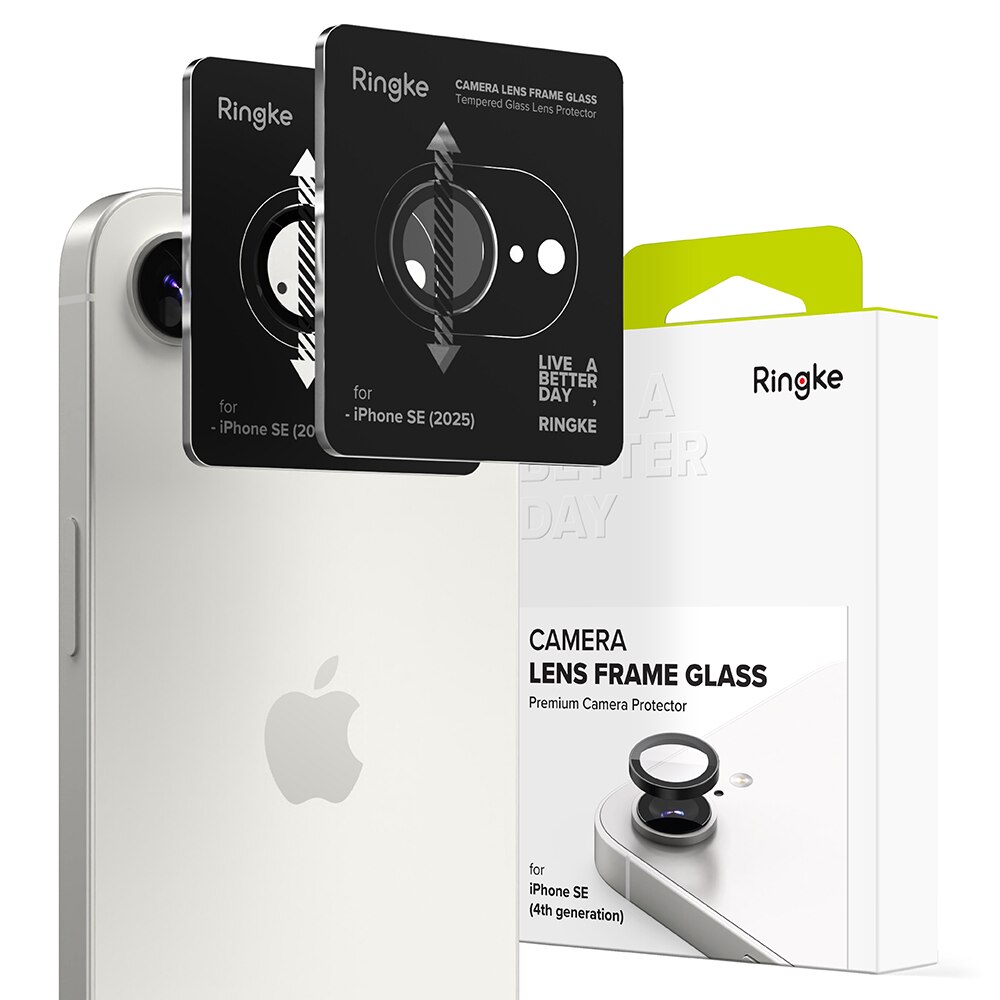 Camera Lens Frame Glass (2 pièces) iPhone 16e Black