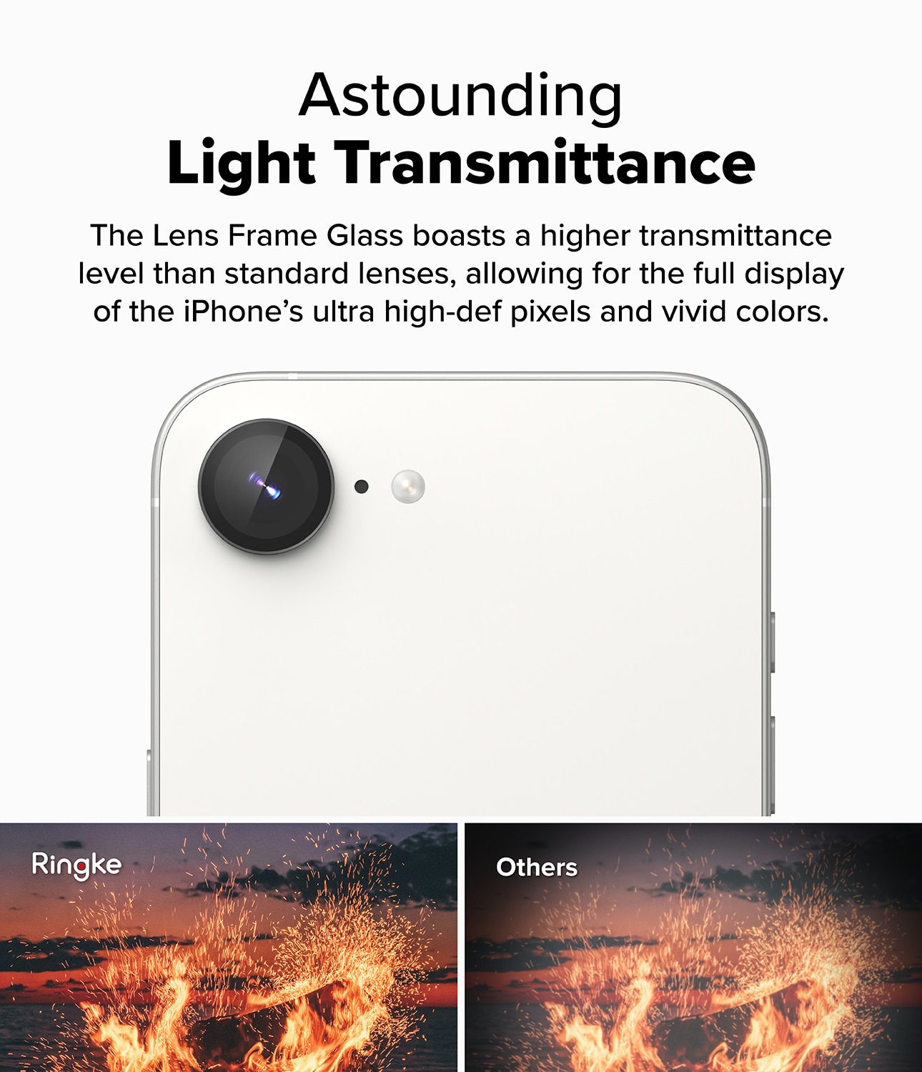 Camera Lens Frame Glass (2 pièces) iPhone 16e Black