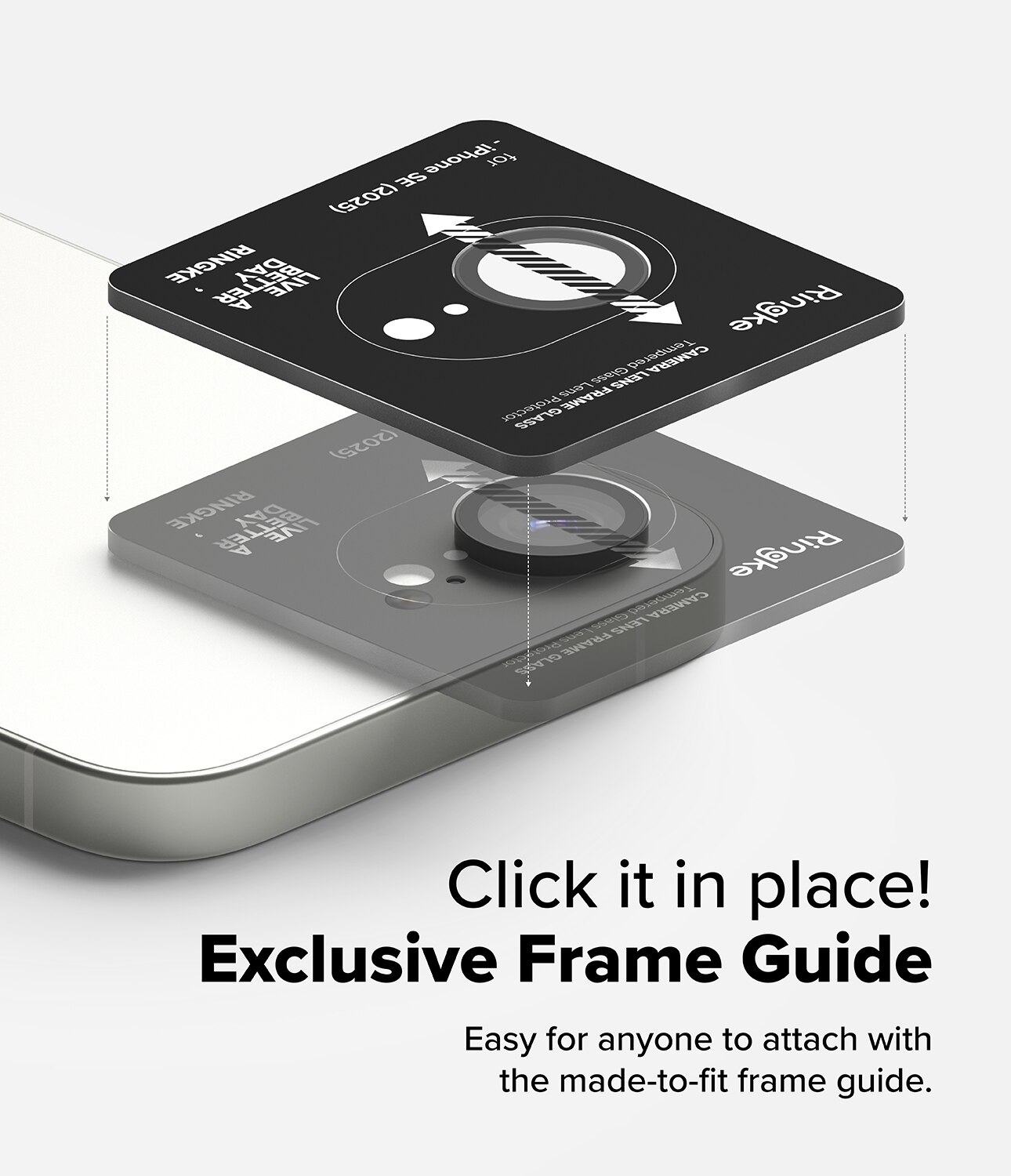 Camera Lens Frame Glass (2 pièces) iPhone 16e Black