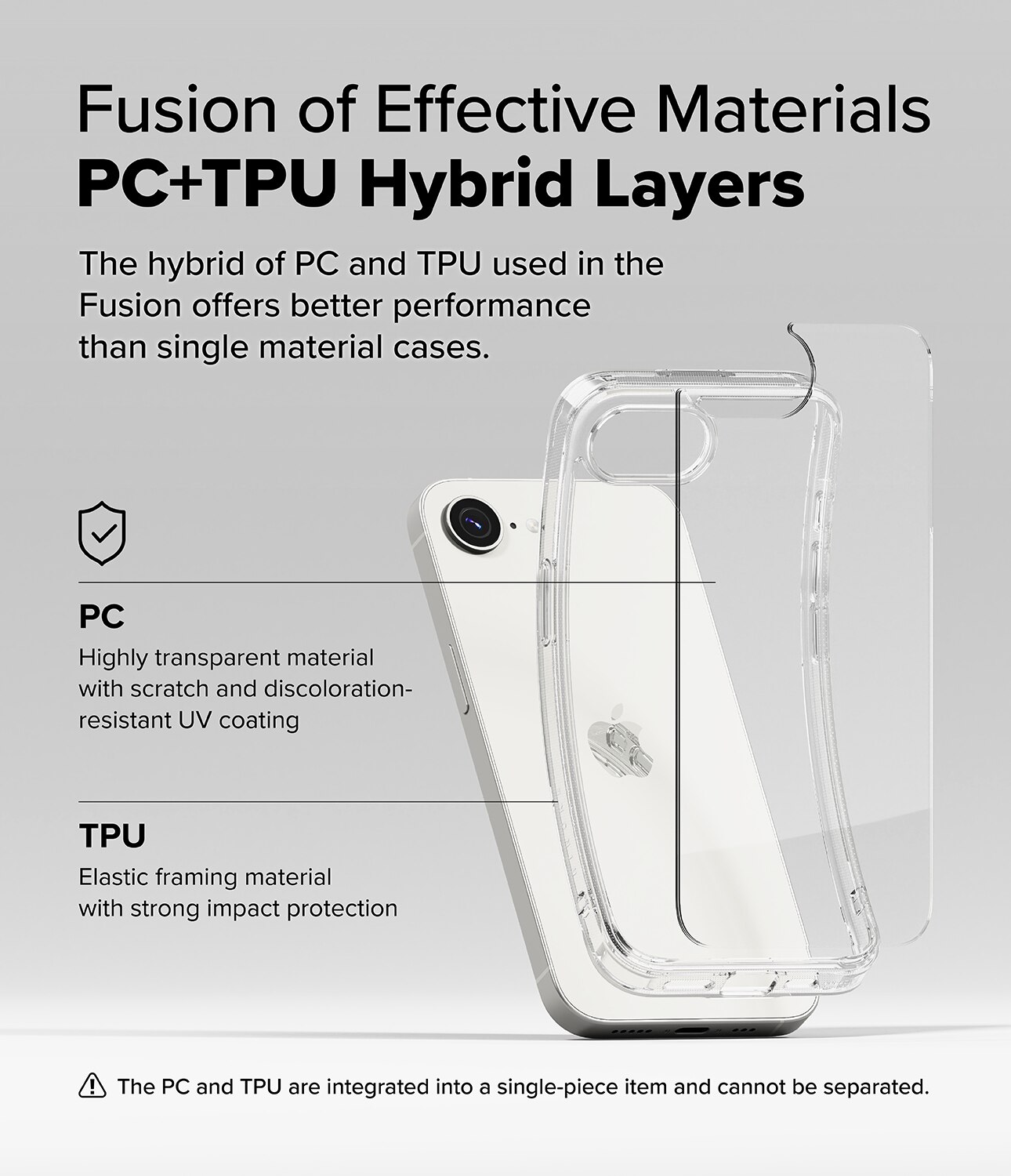 Coque Fusion iPhone 16e, Clear