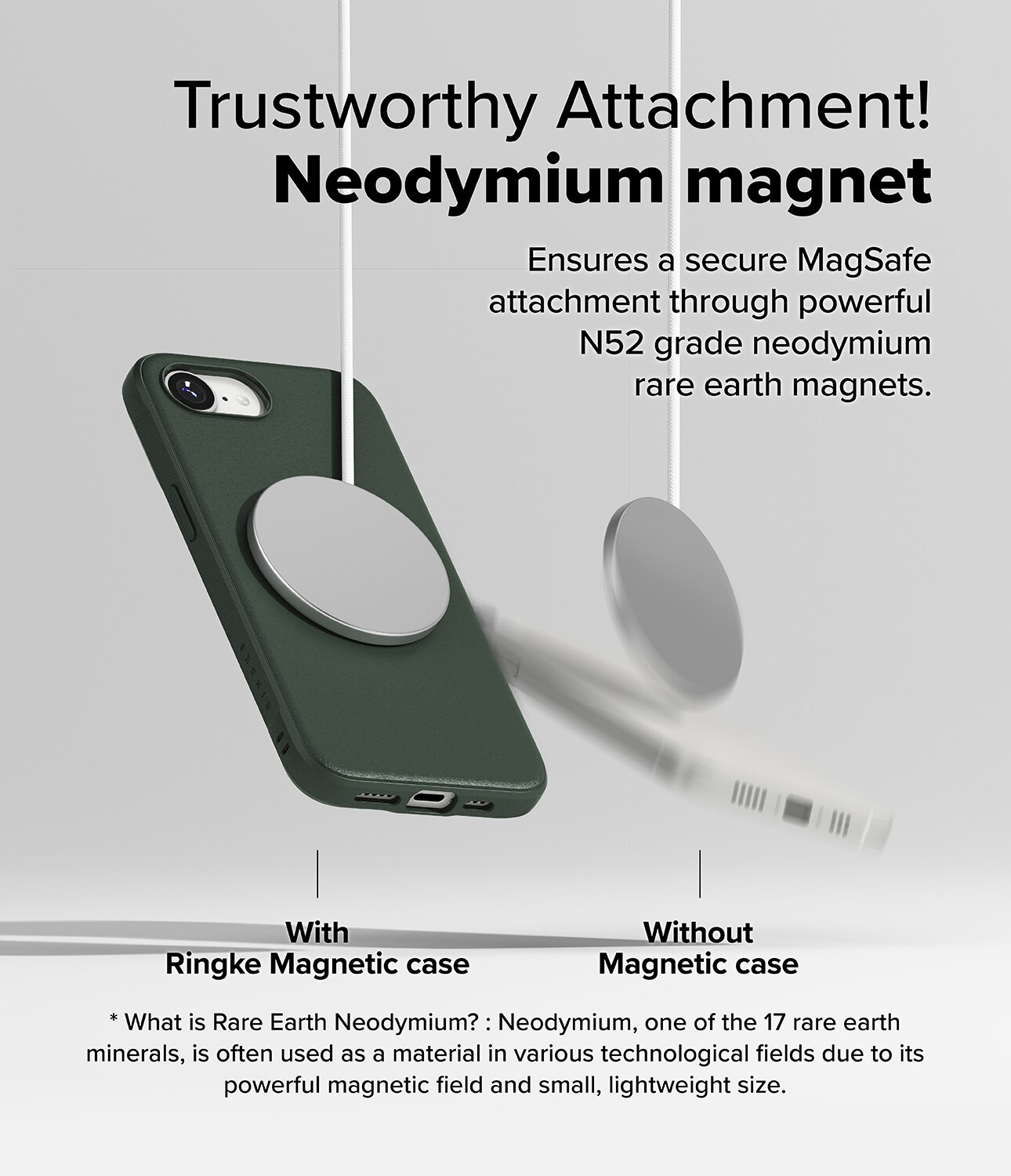 Coque Onyx Magnetic iPhone 16e, Dark Green